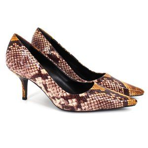 Anine Bing Devon Python Leather Pumps Snakeskin Embossed Heel 37 Shoes NEW 7